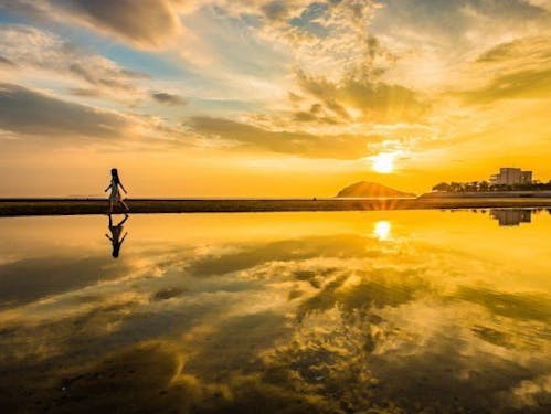 夕暮れの父母ケ浜