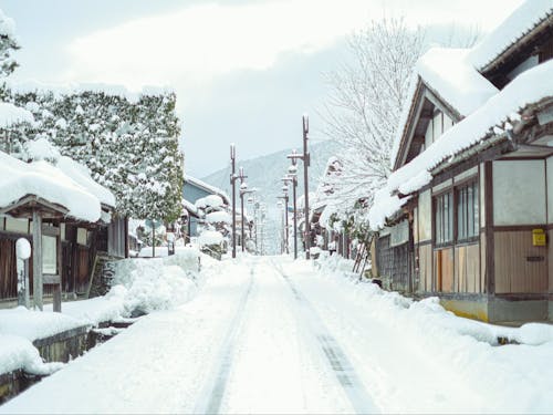 智頭宿の雪景色