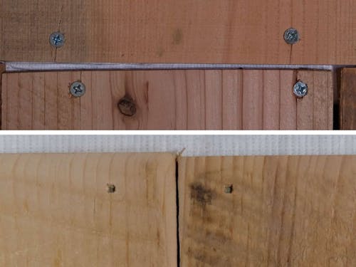 上：断熱材あり　下：断熱材なし