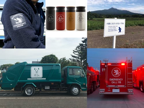 ブランドシンボル「知床トコさん」は、町のいたるところで目にすることができます