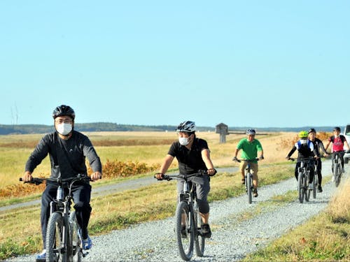 天塩川河川敷でのサイクルツーリズム