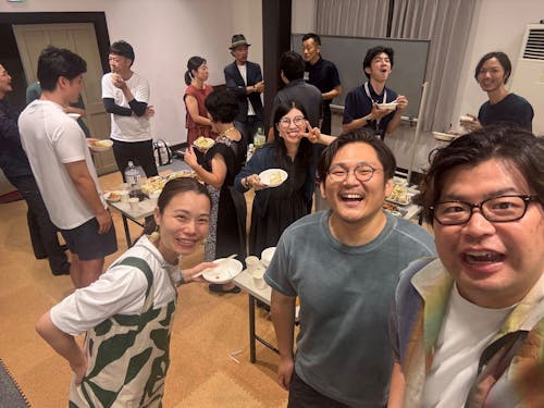 Meets中山道本編終了後の食事を囲んでの懇談会の様子