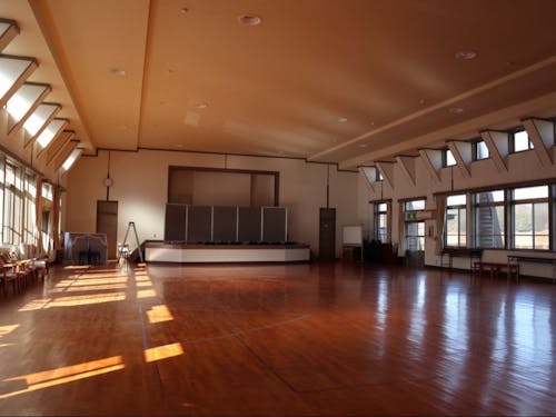 西桜谷公民館の体育館の内観