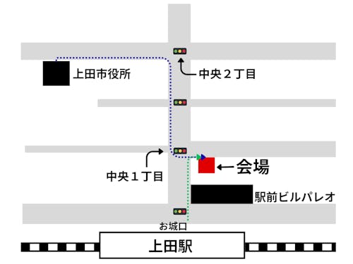 当日の会場地図です。来場者用駐車場はありませんのでご注意ください。