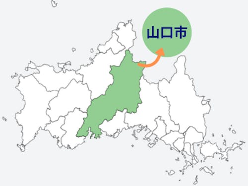 6つの地域からなる山口市