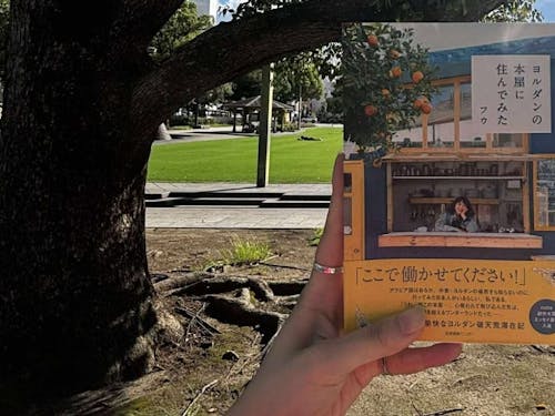 公園で本を読むゆうみさん