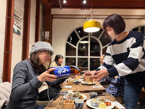 夜は日本酒で乾杯！