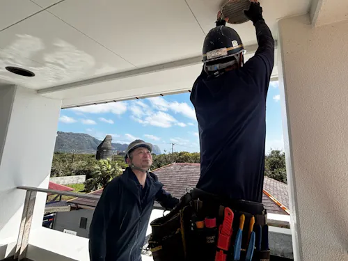 八丈島の自然の中の現場で