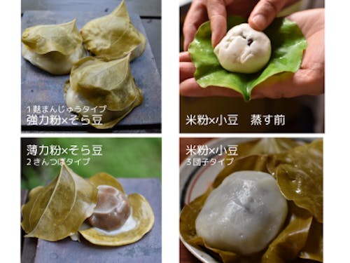 「1麩まんじゅうタイプ」「2きんつばタイプ」「3団子タイプ」