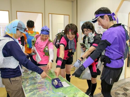 昨年度の様子。チェックポイントに到着!