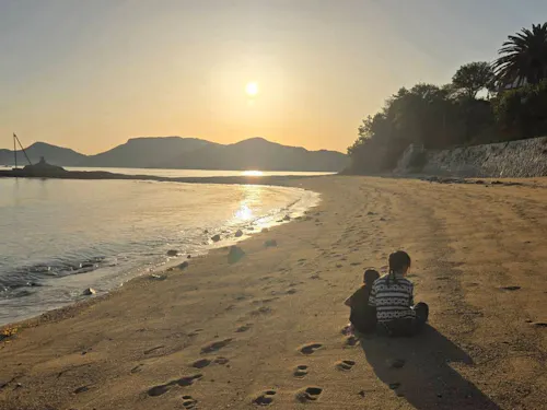 仕事終わりに小豆島の夕陽を眺めてリフレッシュ!