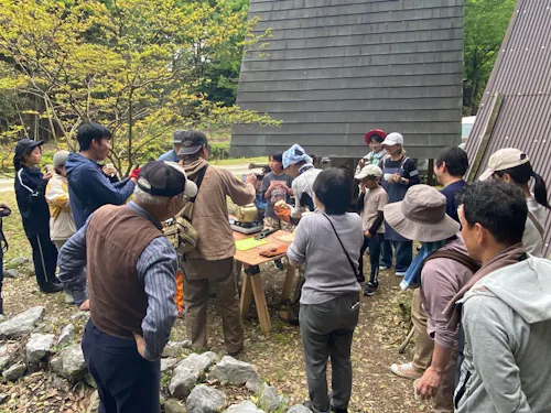 前回イベント 春の野草天ぷら大会の様子