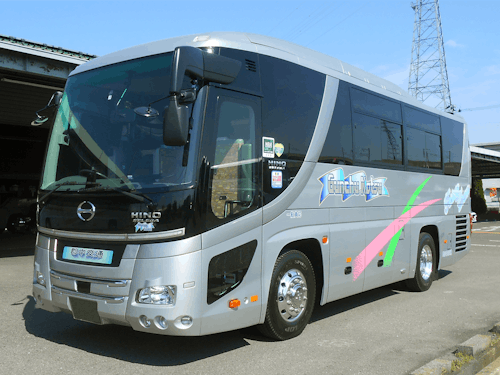 郡山中央交通のバスで移動します!