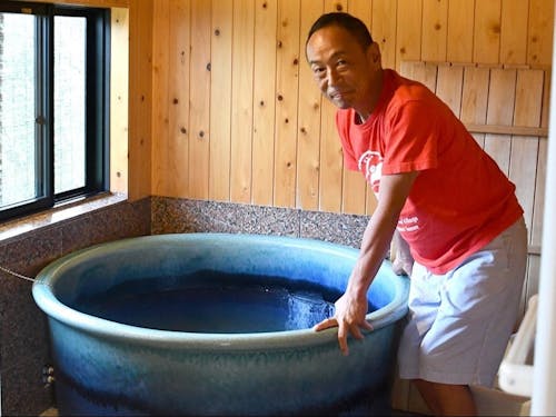 自慢の信楽焼のお風呂