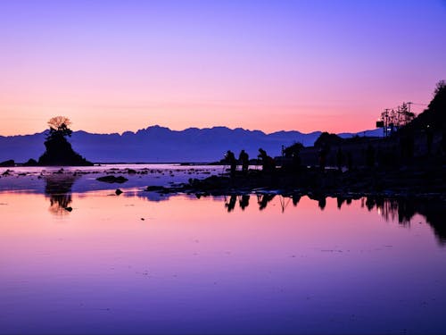 朝焼けの雨晴海岸