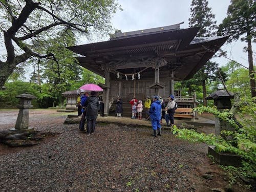 胡四王神社で休憩タイム