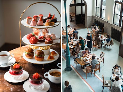 リニューアルオープン１周年で開催されたアフタヌーンティーの様子。