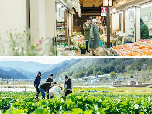 歩いてすぐの場所に公設市場、数分車を走らせれば畑を訪ねられる環境です。