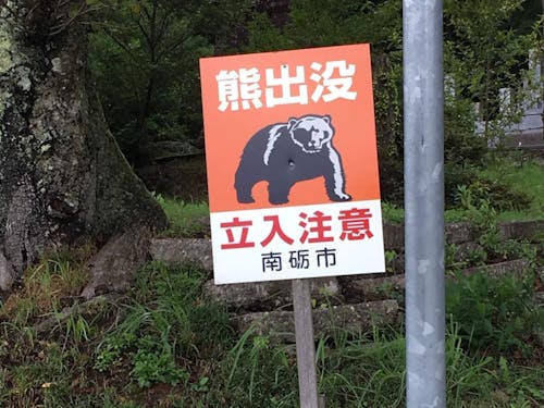 クマ出没注意の看板
