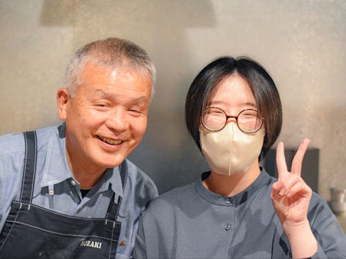 野﨑洋光先生と須貝邸スタッフ(矢土優水さん)