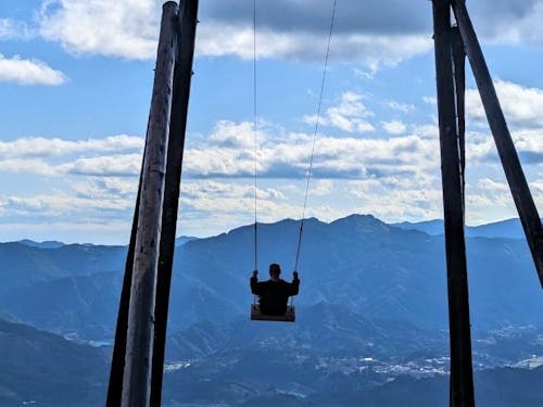ちくせんで新たに制作した名所「天空ブランコ」