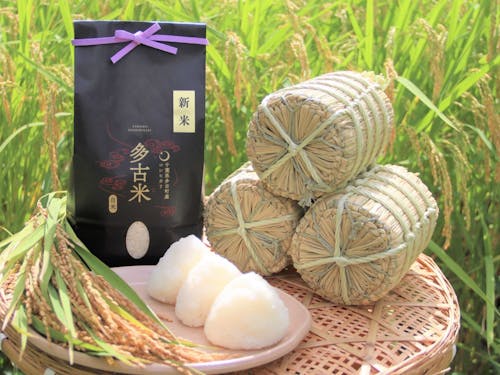 町の特産品である多古米