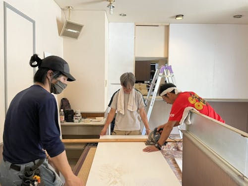 くどやま芸術祭の準備風景📸