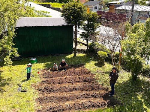 庭には畑や梅の木もあります♪