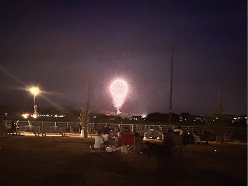 お試し移住住宅から見る花火
