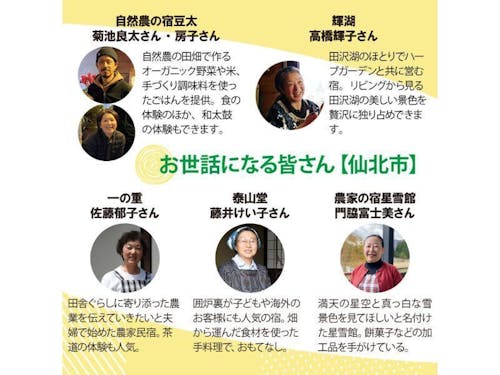 仙北市でお世話になる皆さん（宿泊・体験と2日目）