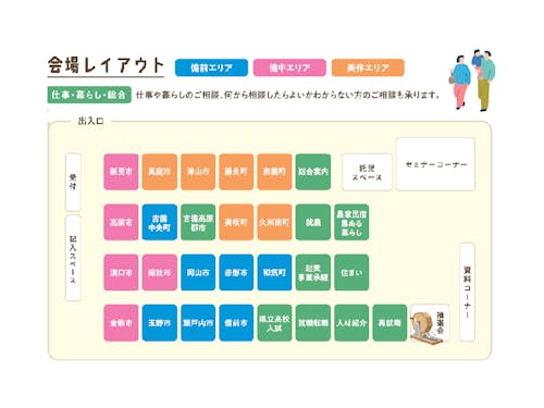 仕事、住まいなどのブースも加えて、計28ブースが勢ぞろい!