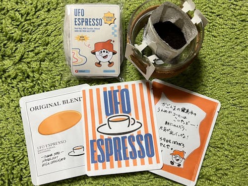 来場者景品。ゲストのドリップコーヒーを抽選で!