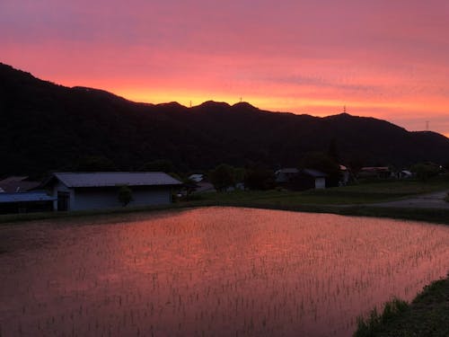 感動的な夕日も日常の風景_伊那市長谷溝口