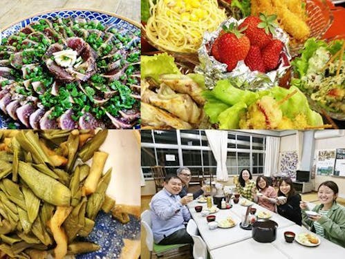 宿泊施設でのご飯は地域の方の手料理♪