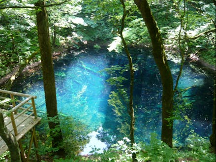 神秘の湖「青池」