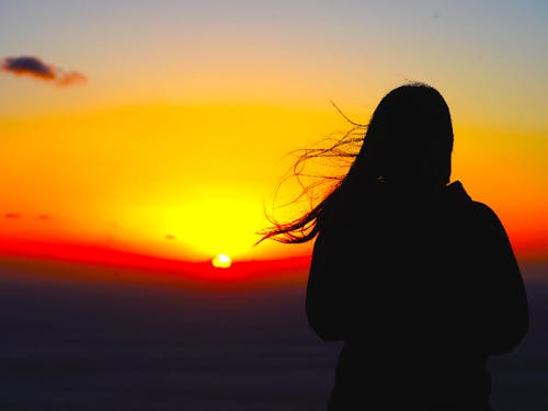 夕日を見て癒され