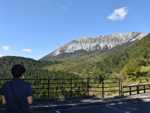 ドローンで撮影をしている所