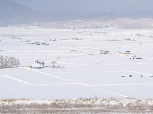 北海道3位!米の産地深川の雪景色
