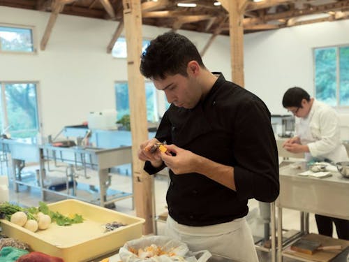 島食の寺子屋 校舎内での実習