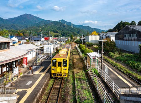 JR唐津線の相知駅が町内を走っています。旅情豊か。