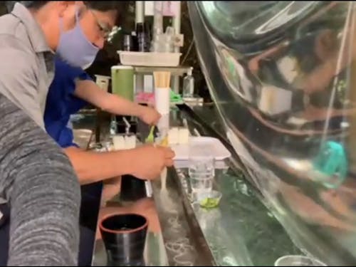 そうめん流し実食