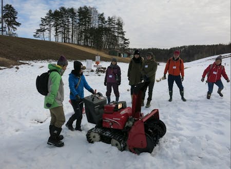 除雪体験の様子