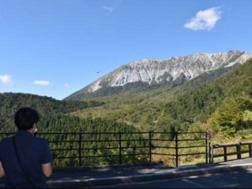 ドローンで撮影をしている所