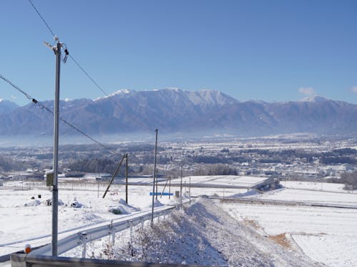 一面に広がる銀世界、意外に積雪は少ないのです！