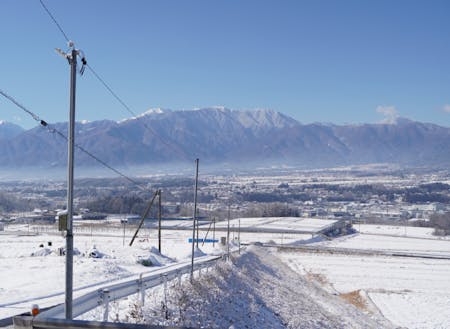 一面に広がる銀世界、意外に積雪は少ないのです!