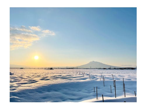 岩木山を望む雪景色