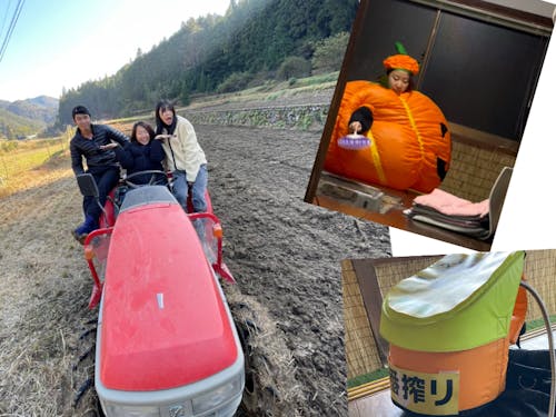 トラクター、ハロウィンのコスプレ、ビールの売り子にも挑戦😂