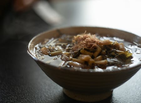 木曽の保存食「すんき」のそば