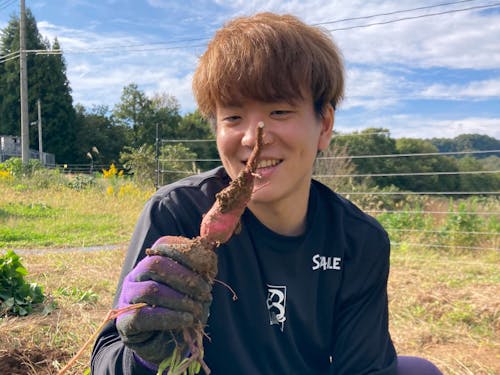 さつま芋堀り。半農半バスケ副キャプテン