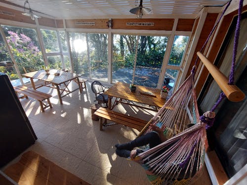 雨でもBBQが楽しめるサンルーム